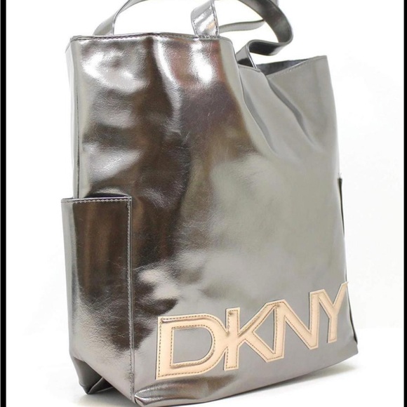 DKNY Bag Extra Large Metallic Silver Tote! NWOT!!! - Picture 2 of 7